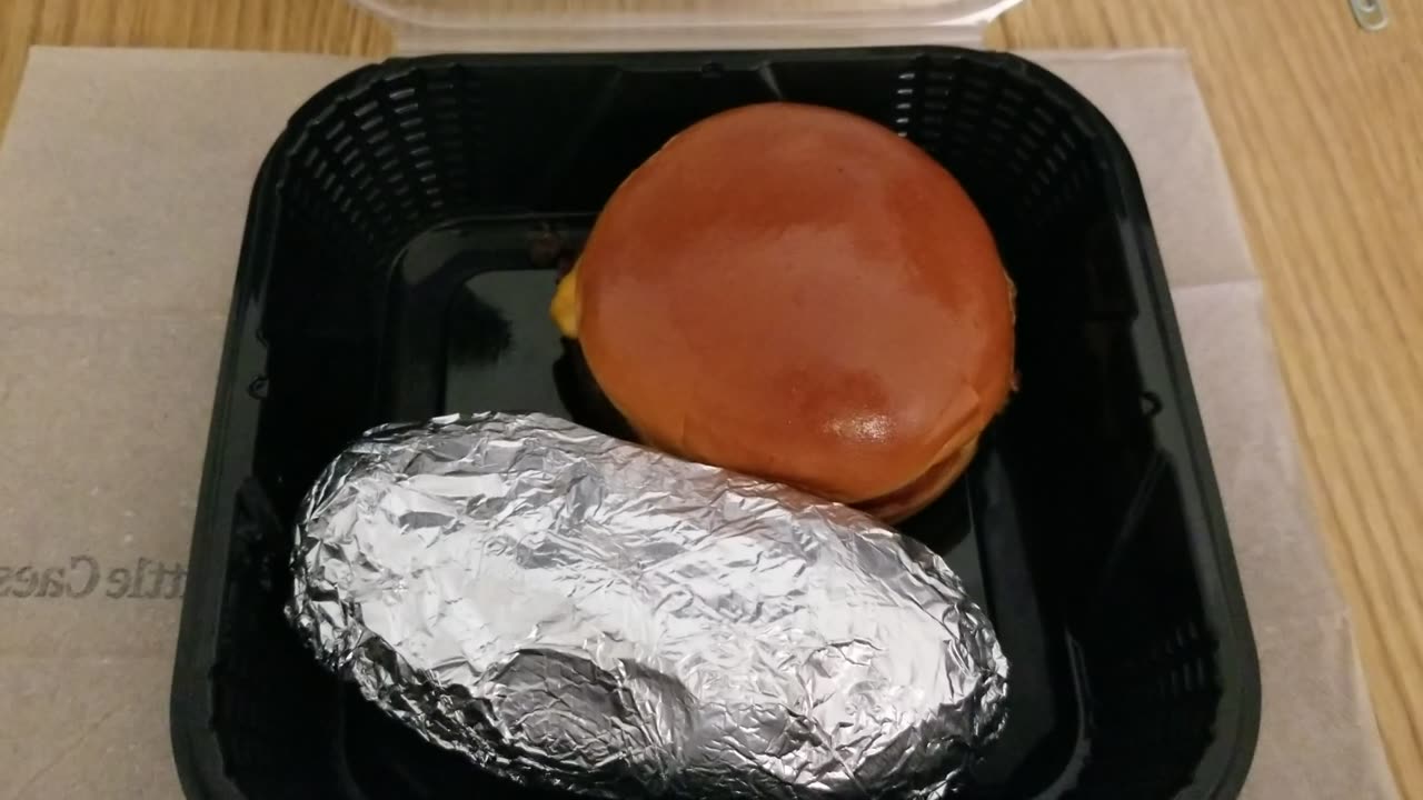 Cheeseburger with Baked Potatoe