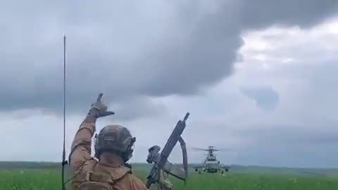 Ukrainian Mi-8 helicopter at ultra-low altitudes