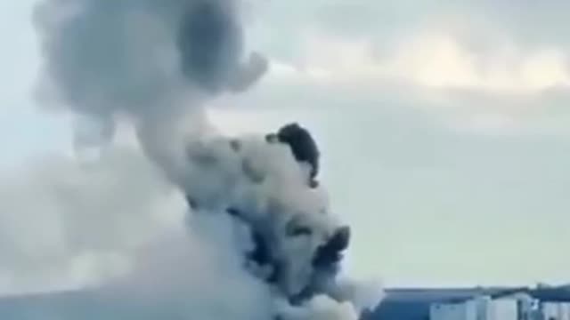 Footage of strike on logistic centre where western weapons were brought