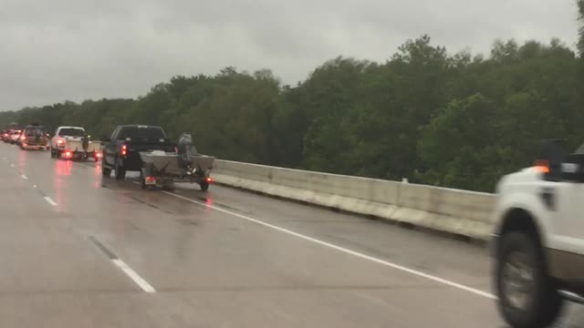 Dozens Of People Tow Their Boats To The Flooded Texas Areas To Help