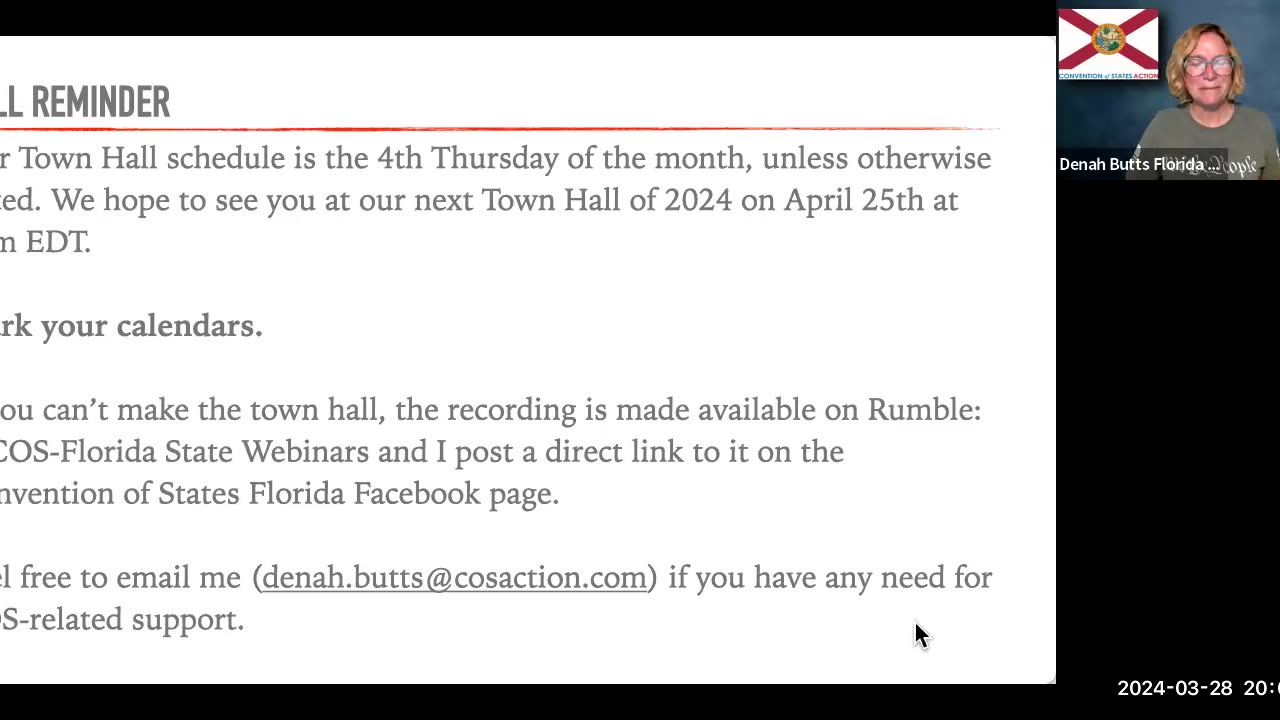 COSA-FL March 2024 Town Hall-2024 Legislative Activity