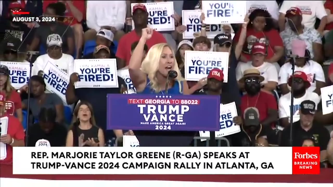 Marjorie Taylor Greene Goes Nuclear On Kamala Harris At Trump Atlanta Rally