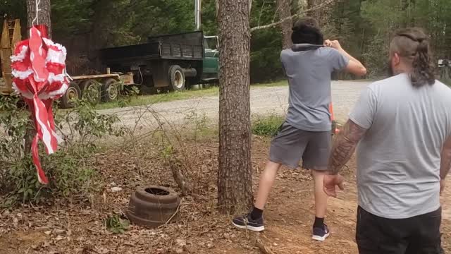 Tree Makes a Bad Piñata For Blindfolded Birthday Boy