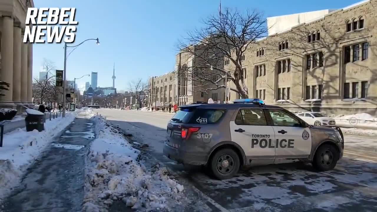 Toronto police is scared and have blockaded an extra block infront of Queens Park north.