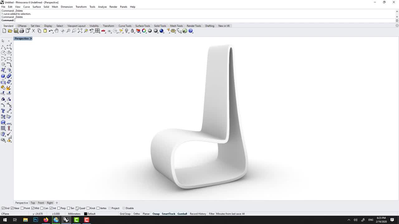 Rhino Simple Chair Tutorial