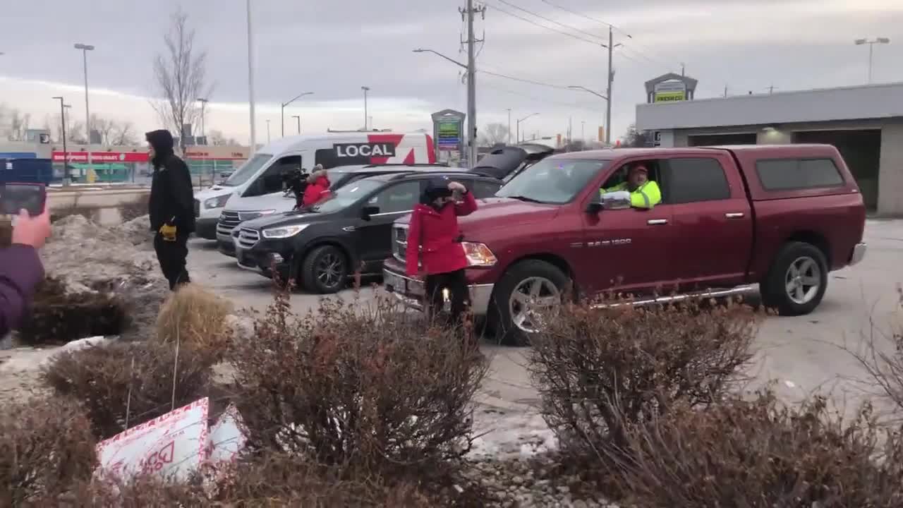 Canada Police attacking Freedom Trucker after Justin Trudeau calls them Terrorists