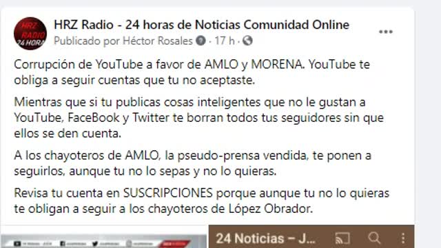 YouTube te obliga a suscribirte cuentas de AMLO aunque tu no lo quieras