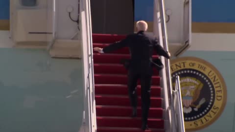 President Biden falls down walking up steps of Air Force One