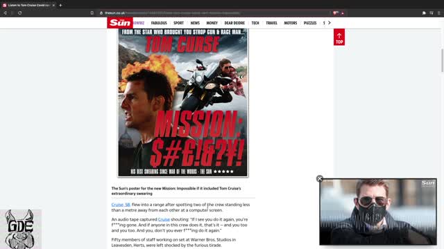 TOM CRUISE EPIC RANT On Set Of MISSION IMPOSSIBLE Leaks! HILARIOUS! My Take!