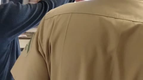 Marine Surprises Little Brother At School