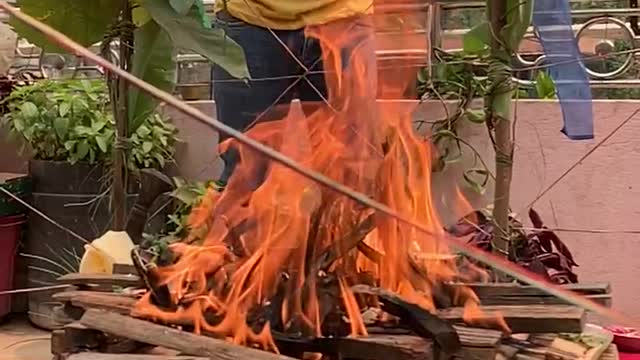 Burning fire slow-mo video try