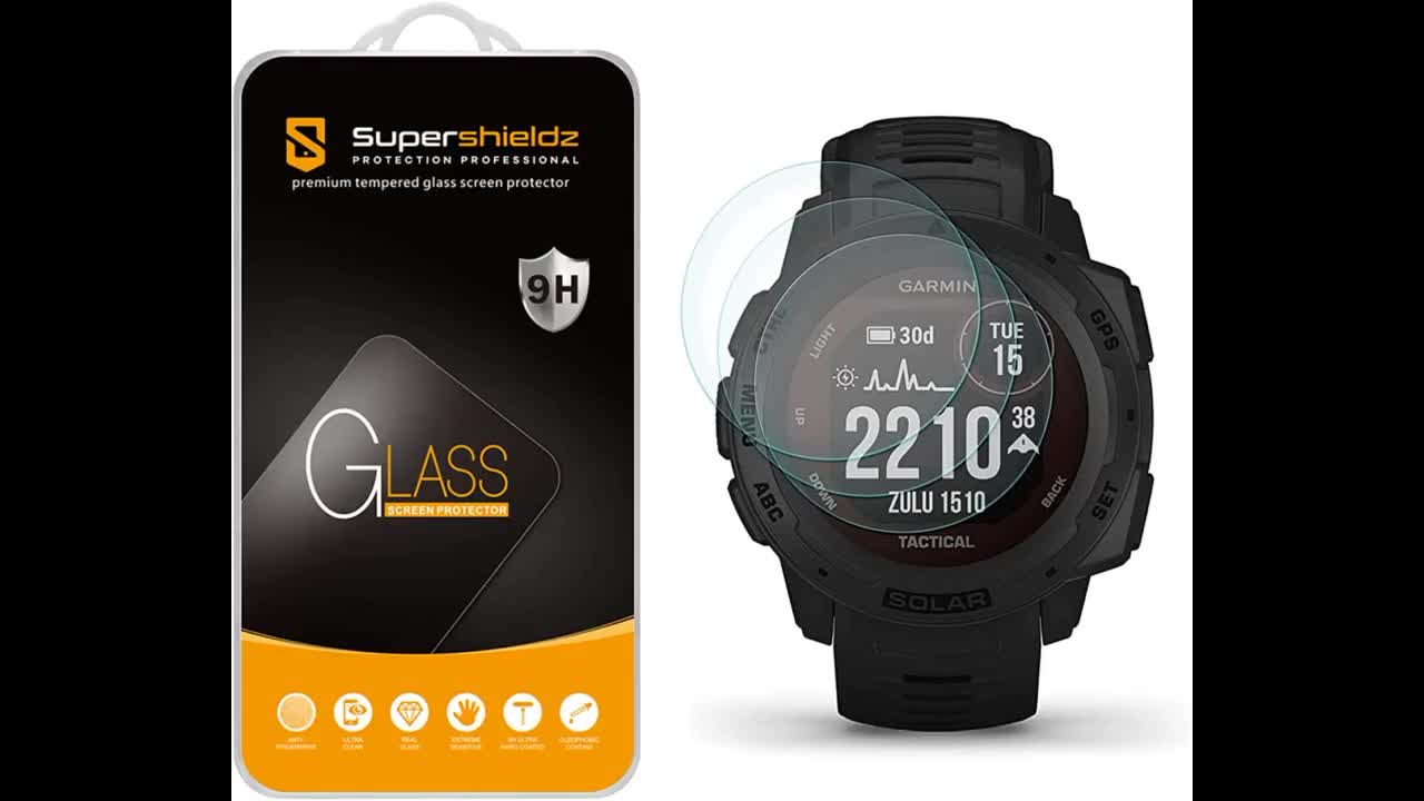 Review: (3 Pack) Supershieldz Designed for Garmin Instinct and Instinct Solar Tempered Glass Sc...