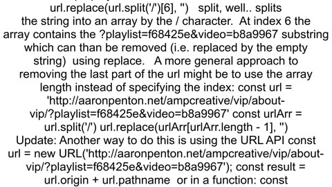 Can I remove parameter from URL generated by video playlist in Elementor