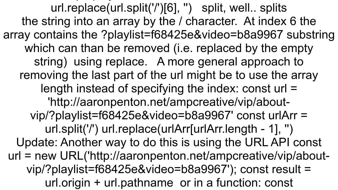 Can I remove parameter from URL generated by video playlist in Elementor