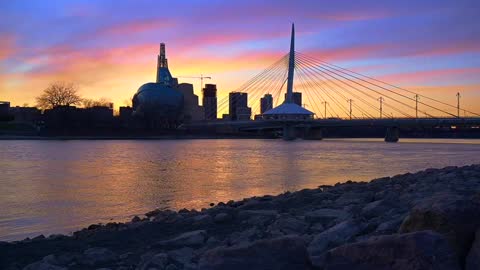 Relaxing Music, Stress Relief, Nature Sounds - Esplanade Riel - Winnipeg, Manitoba, Canada