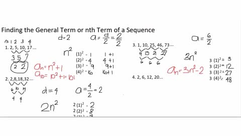 MATHEMATICS TUTORIAL for GENERAL OR NTH TERM OF SEQUENCE