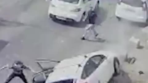 Arab Muslim Violence on Jerusalem Day - Lynching of Jewish Driver (angle 2)