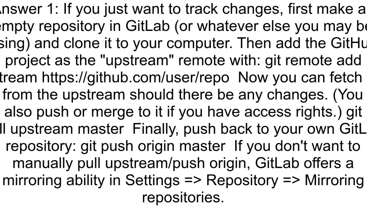 Forking Git repository from GitHub to GitLab