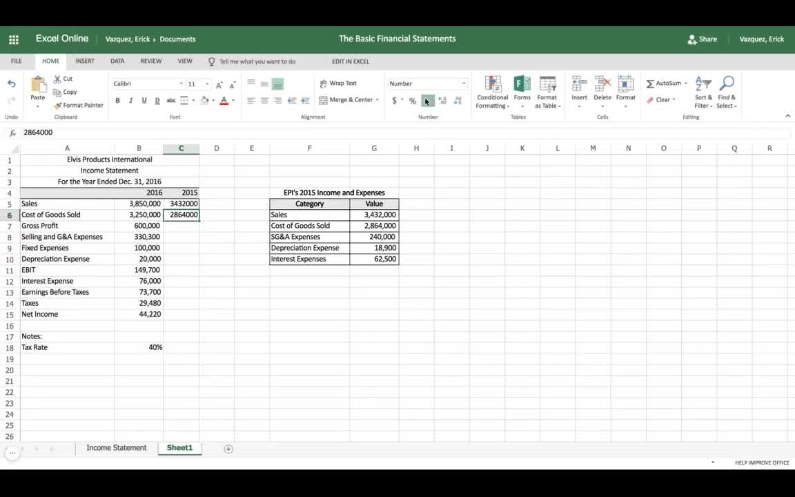 Excel Tutorial: How to Create an Income Statement