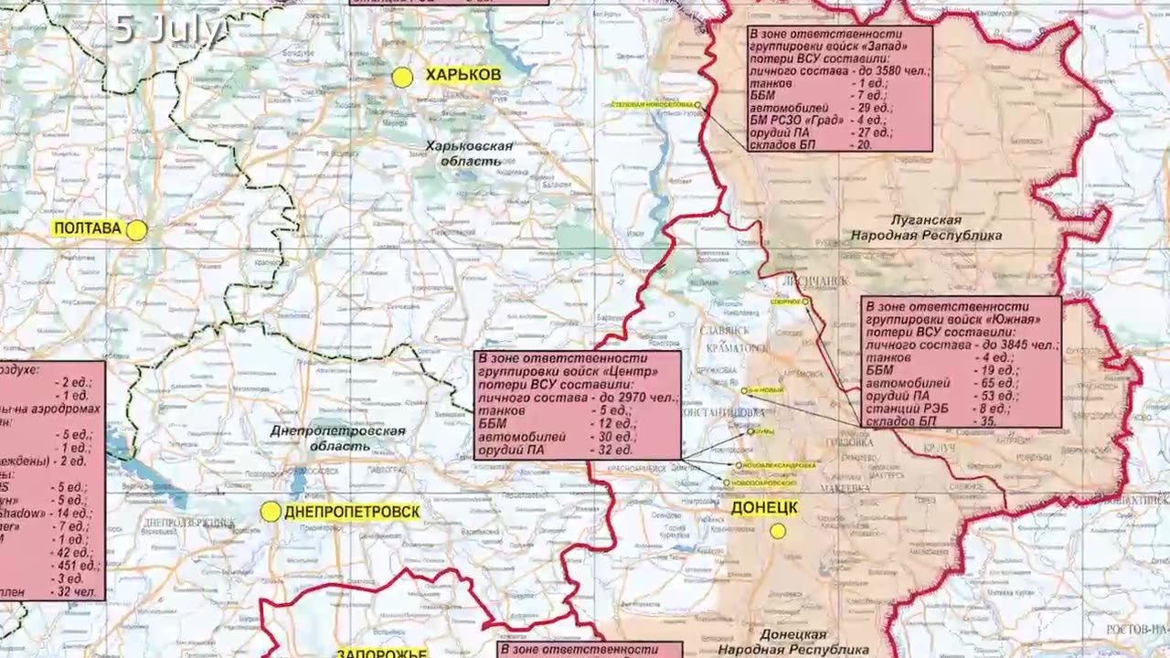 Russian Def. Ministry report on the progress of the special military operation (29 June—5 July 2024)