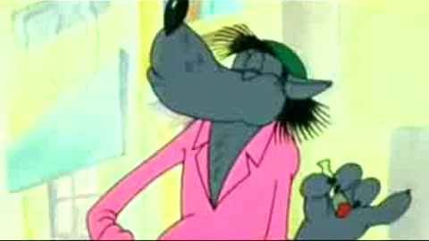 video on chromakey. the wolf smokes.