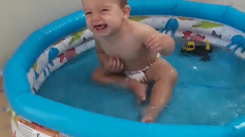 My adorable beautiful baby in the pool