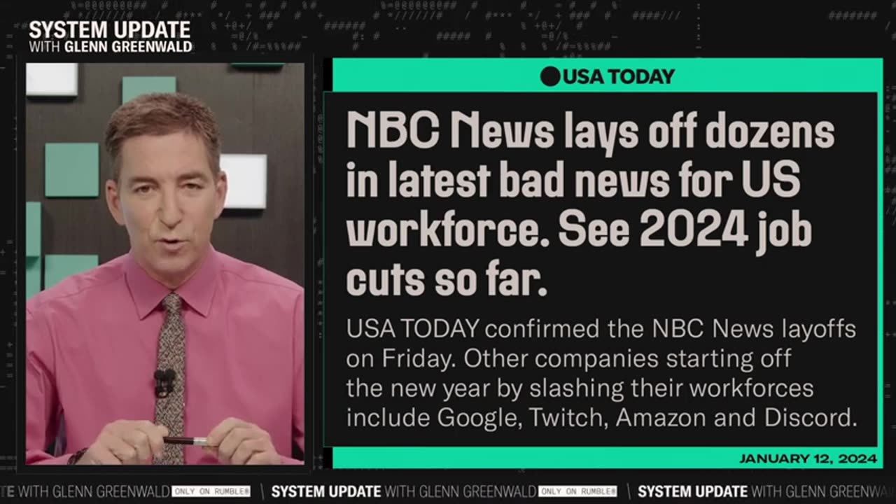 Glenn Greenwald - Mass Media Layoffs Expose Their Total Fraud