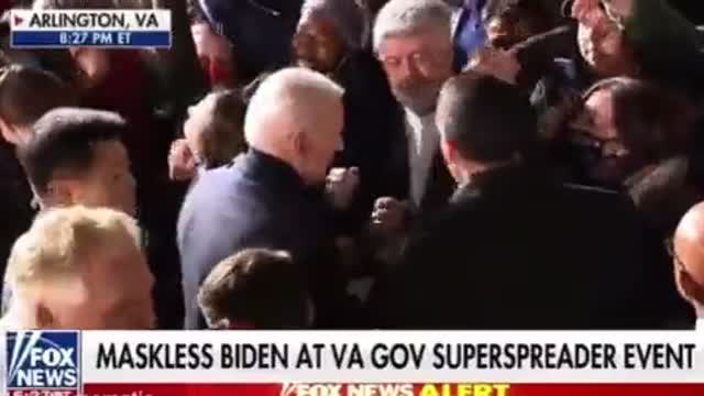 Maskless Joe Biden SUPERSPREADS at Virginia Rally