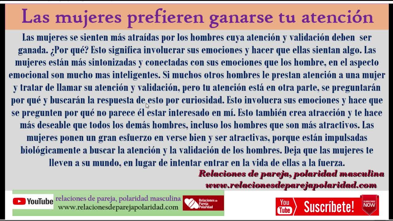 Las mujeres prefieren ganarse tu atención (no regales tu tiempo)
