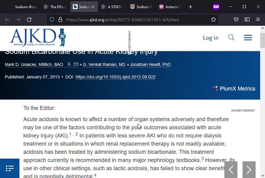 Reversing Kidney Disease with Sodium Bicarbonate