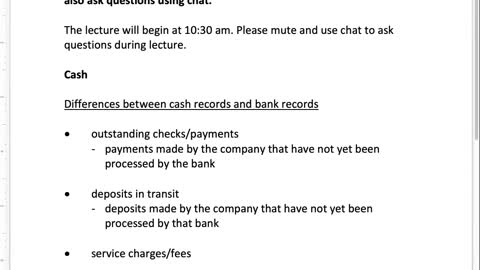 Bus 20N Lecture 9 - Cash & Internal Controls