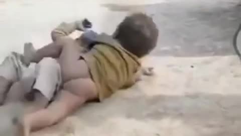 Cute baby Fighting