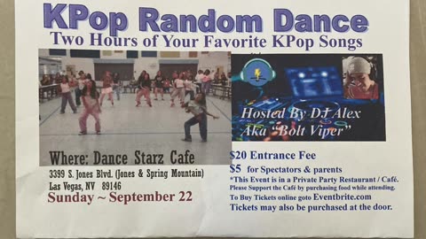 KPop Random Dance Play Event Las Vegas at Dance Starz Cafe (ChinaTown)