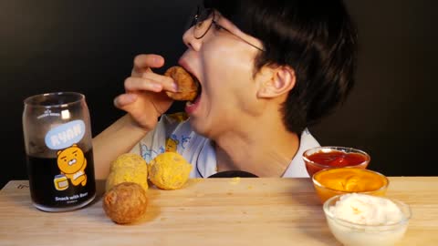 Cheesy balls mukbang onebite *no chewing*