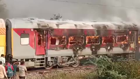 Burning train