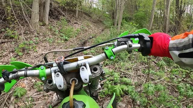 Little Harescrambles, GP, enduro moto practice session on the KDX