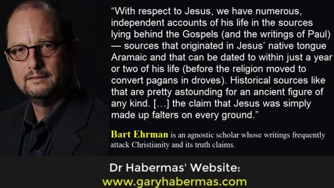 Dr Habermas gives SEVERAL Reasons to Consider Christ's Resurrection