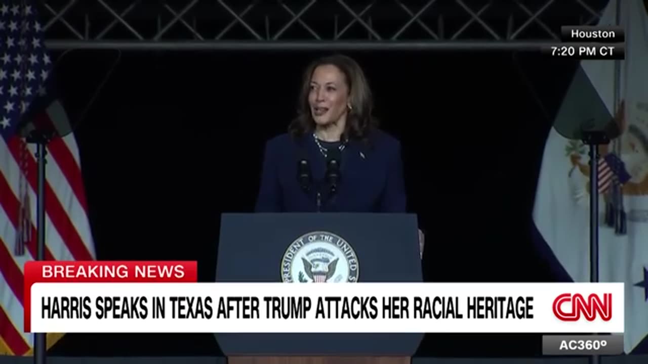 kamala harris reacts to Trump's attacks at black journalist convention.