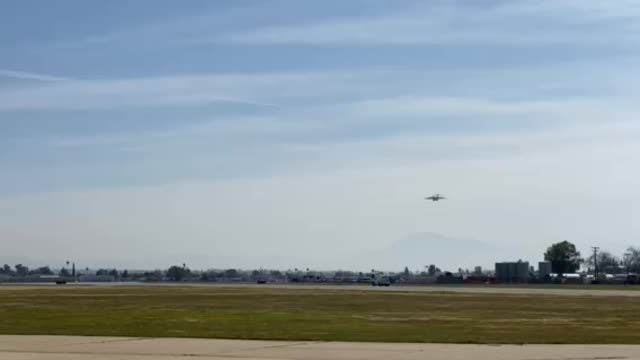 President Trump’s Security Teams Arriving in a C17 Before a Rally.