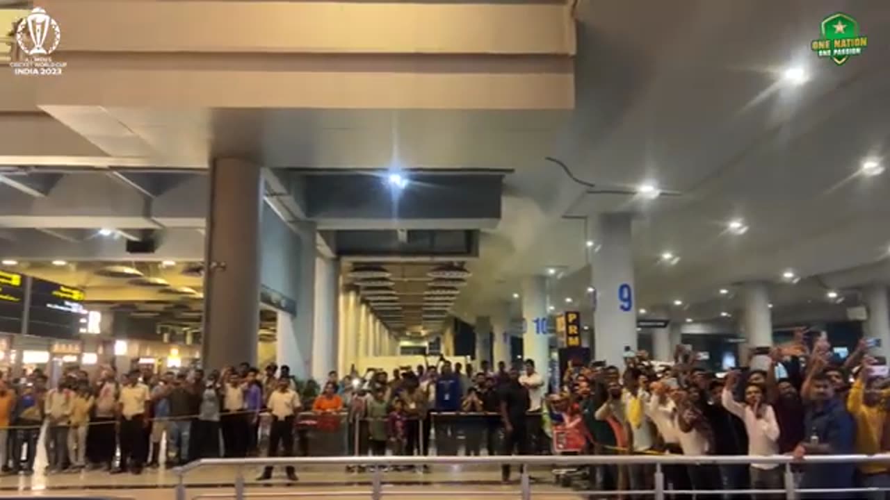 Pakistan team warm welcome in India . ICC Men's cricket World cup