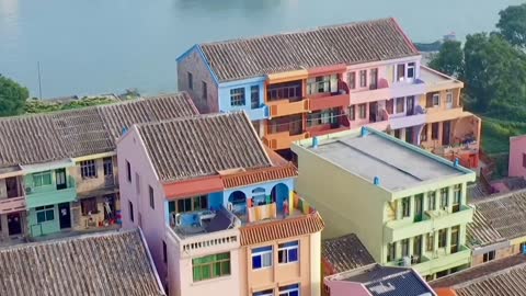 Colorful small fishing village