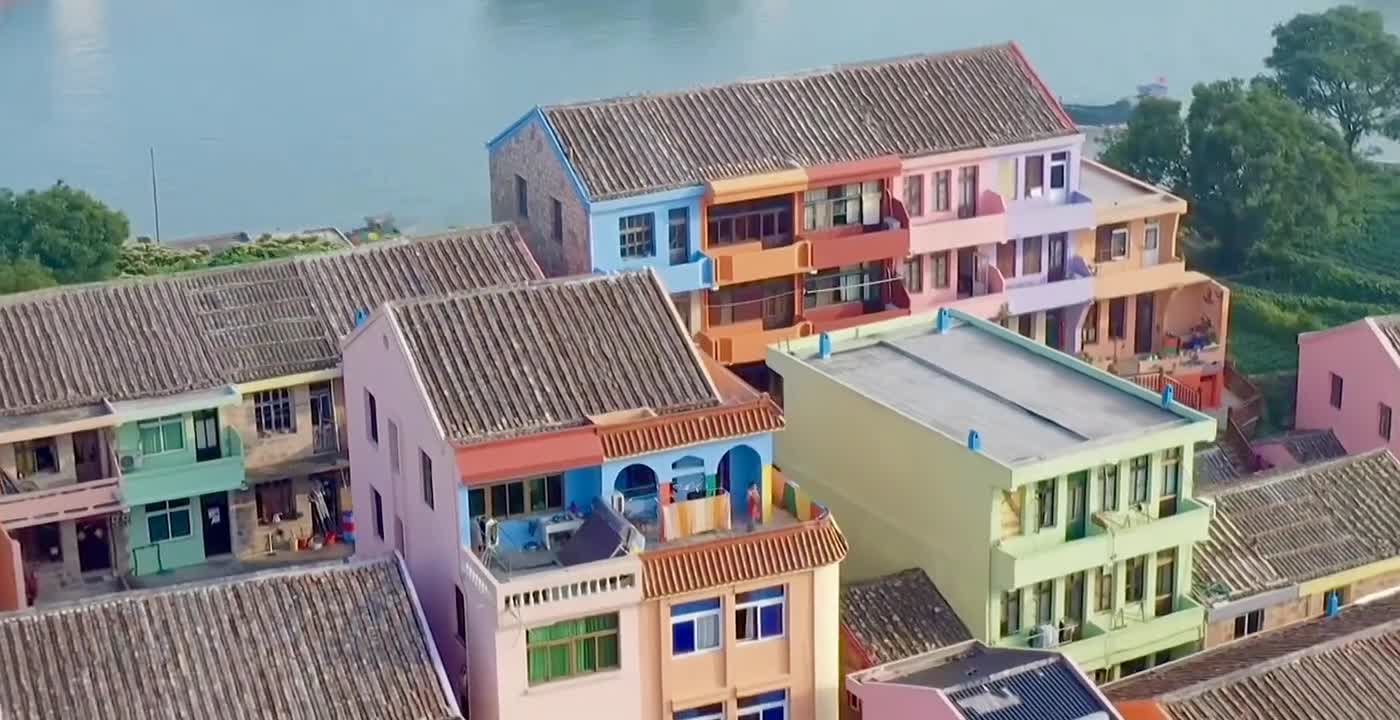 Colorful small fishing village