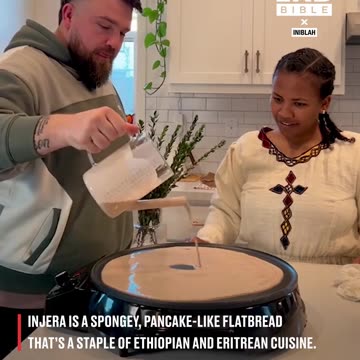 Husband tries making injera