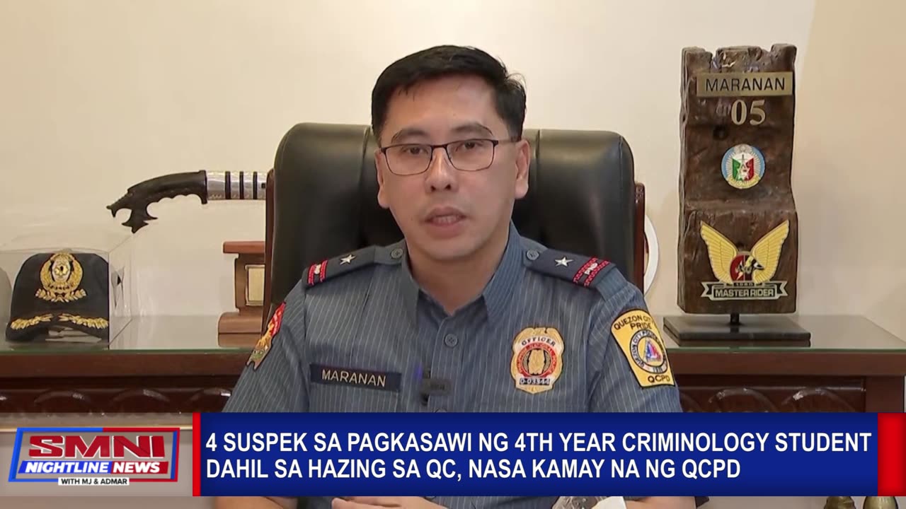 4 suspek sa pagkasawi ng 4th year criminology student dahil sa hazing sa QC, nasa kamay na ng QCPD