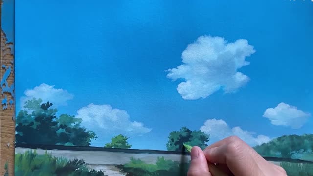Use a brush to record summer, the process is meticulous, very suitable for learning