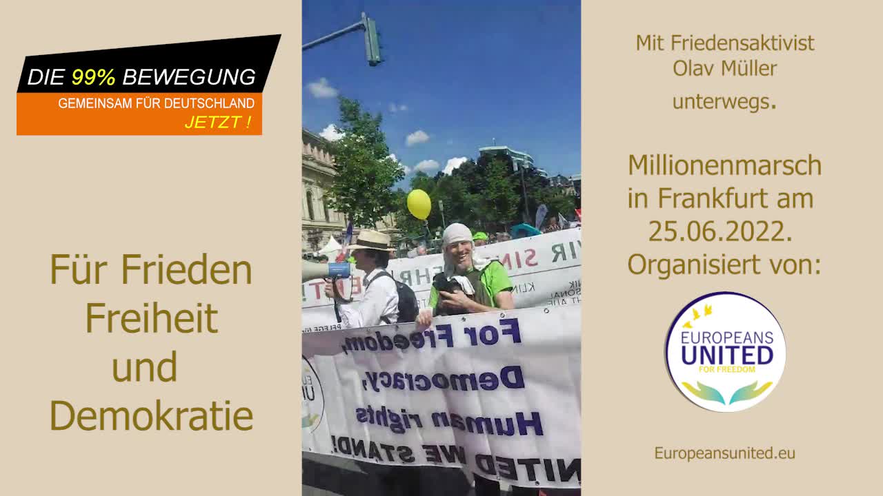 Olav Müller in Frankfurt beim Millionenmarsch am 25.06.2022