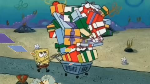 Squidward Is Playing With Tiles While SpongeBob Is Walking Home With Christmas Gifts 🎁