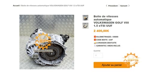 AEPSPIECES.COM - Boite de vitesses automatique VOLKSWAGEN GOLF VIII 1.5 eTSI UUF