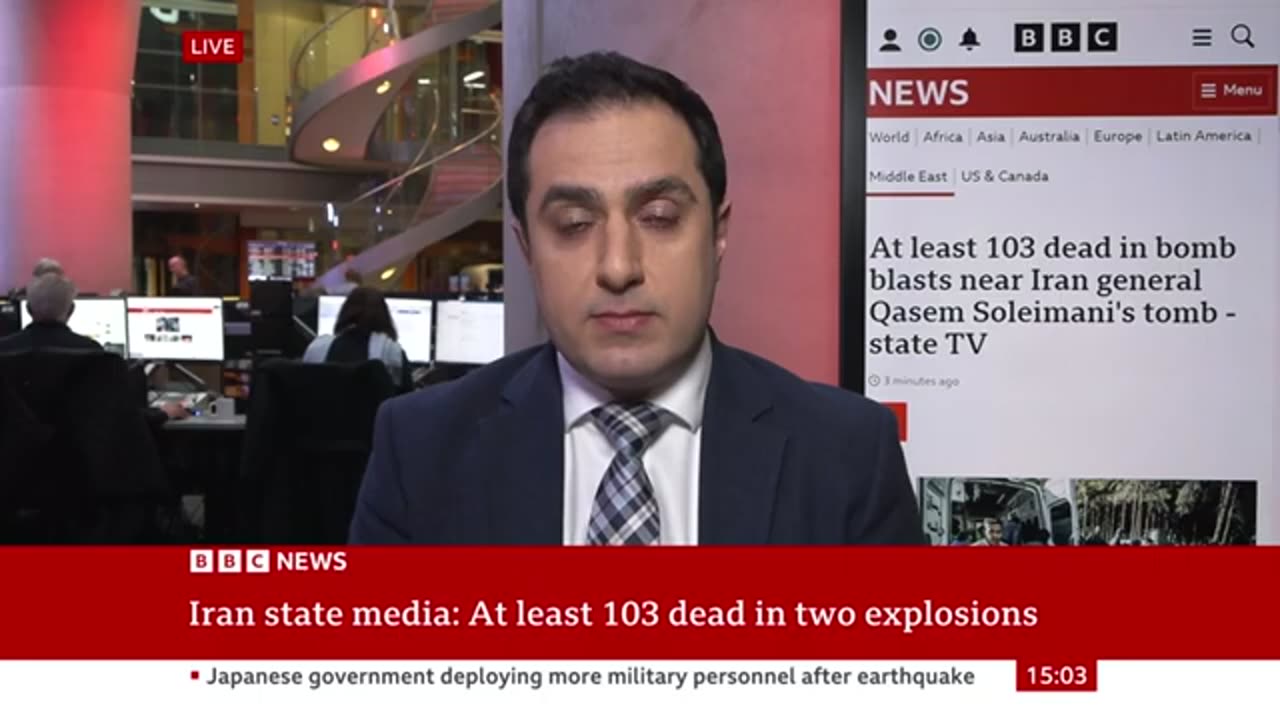 Iran: At least 100 dead in bomb blasts near general Qasem Soleimani's tomb | BBC News