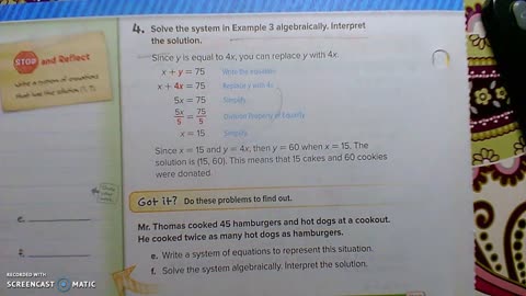 Gr 8 - Ch 3 - Lesson 8 - PART 2 - Solve Systems of Equations Algebraically